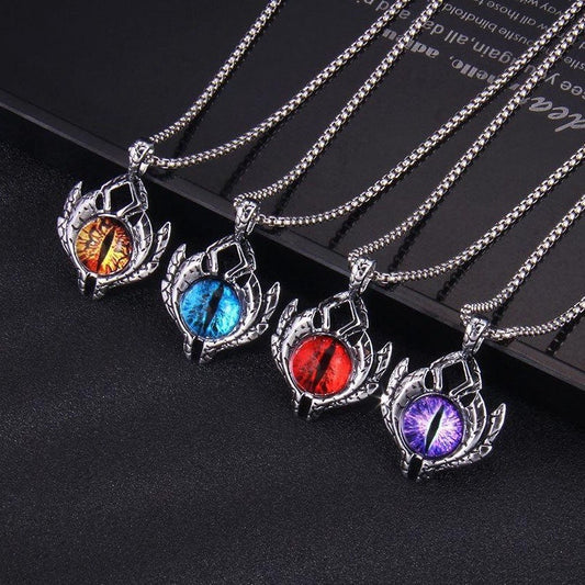 New Devil's Eye Necklace Men's Hipster Male Sex Flow Versatile Brother Pendant European and American Nightclub Accessories Eye Accessories