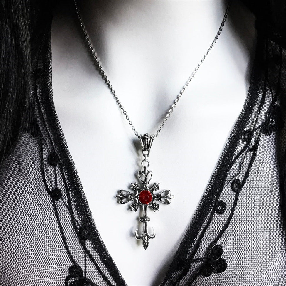 Ruby Cross Necklace