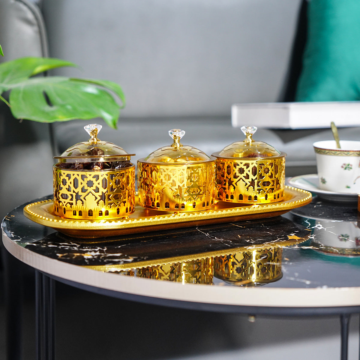 Golden luxurious Eid al-Fitr tray