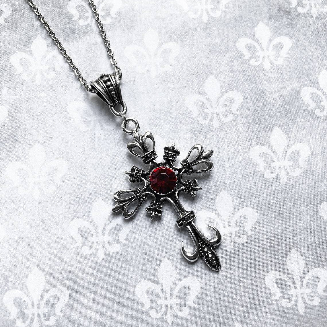 Ruby Cross Necklace