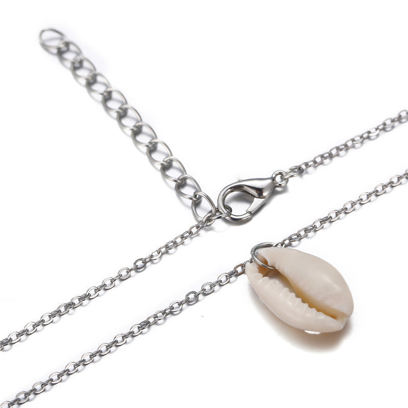 Single layer beach shell necklace, personalized fashionable clavicle chain, simple sweater chain