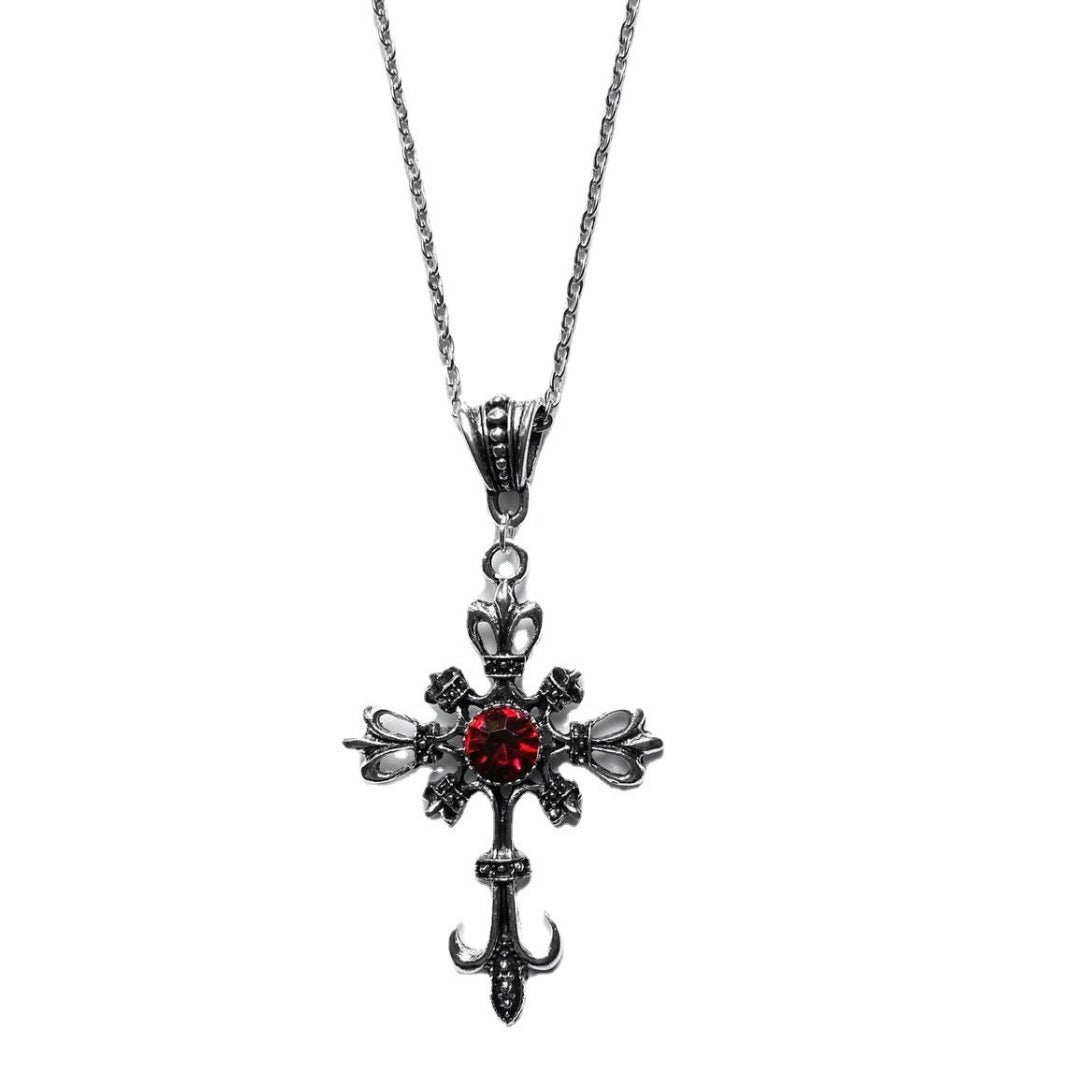 Ruby Cross Necklace