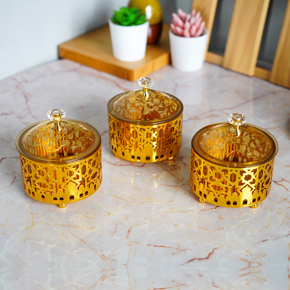 Golden luxurious Eid al-Fitr tray