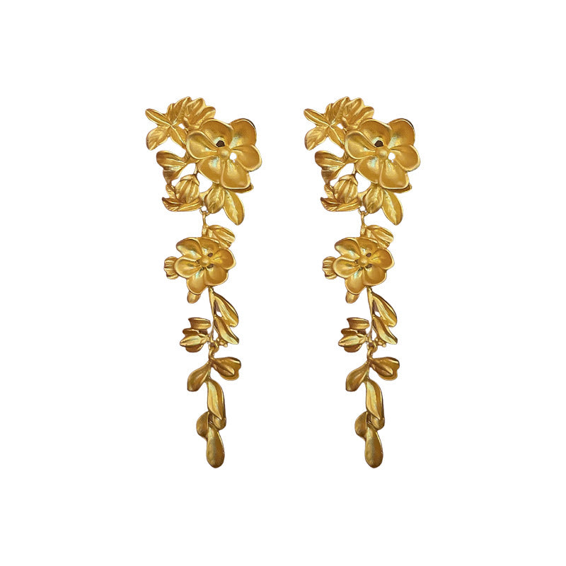 European and American cross-border leopard print cross earrings are fashionable and versatile, elegant temperament, niche hot girls, cold style earrings