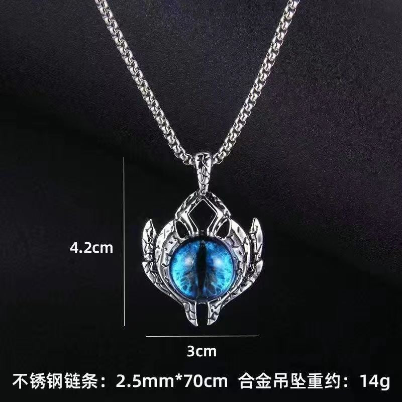 New Devil's Eye Necklace Men's Hipster Male Sex Flow Versatile Brother Pendant European and American Nightclub Accessories Eye Accessories