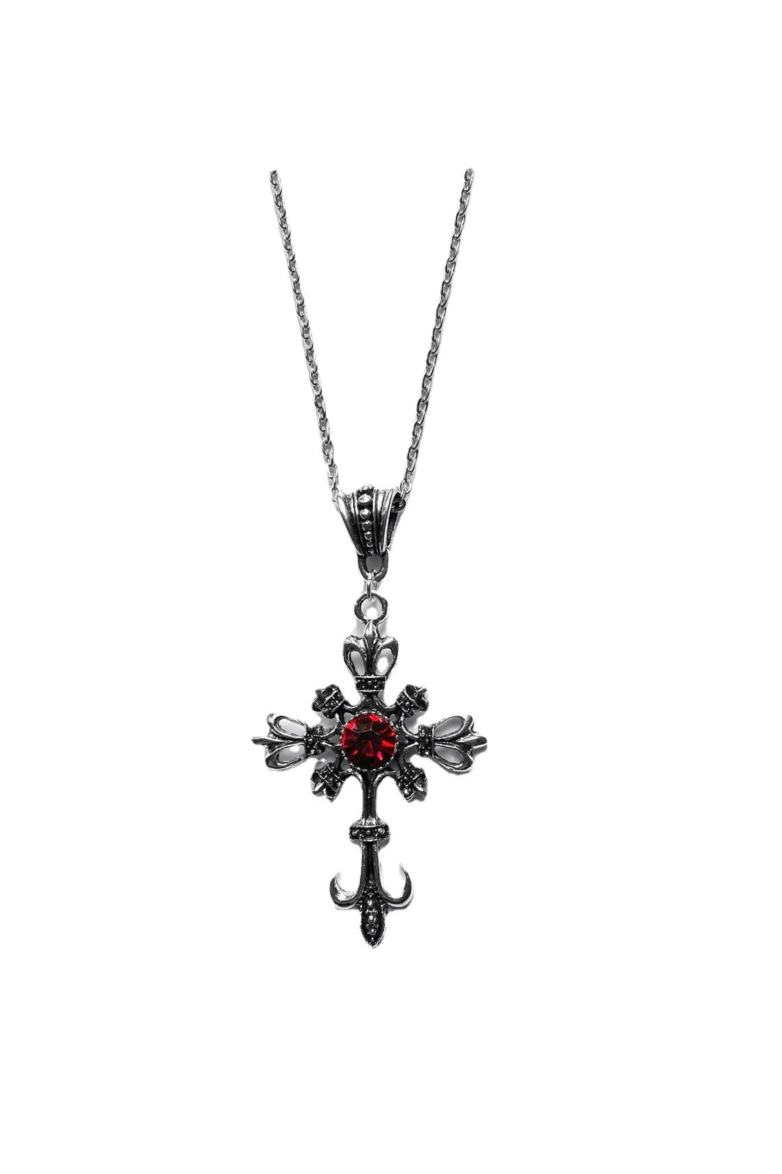 Ruby Cross Necklace