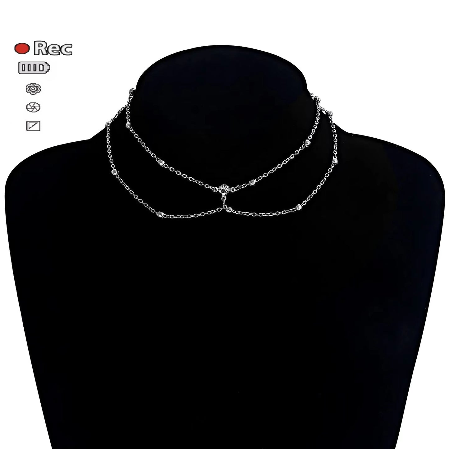 Fashionable diamond bead chain body chain decorated with diamond pendant tassel necklace chest chain fashionable women's European and American trendy chain