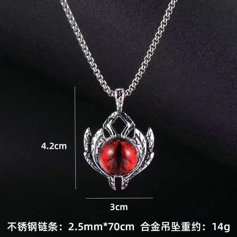 New Devil's Eye Necklace Men's Hipster Male Sex Flow Versatile Brother Pendant European and American Nightclub Accessories Eye Accessories