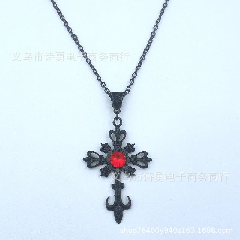 Ruby Cross Necklace