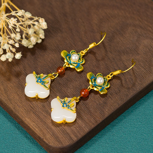 Hetian jade earrings